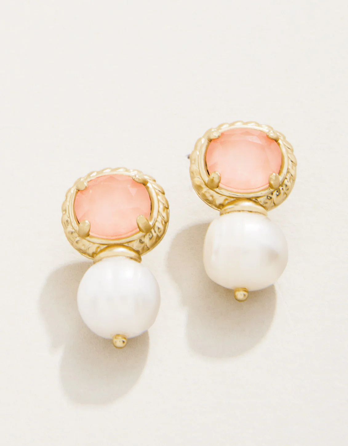 Karina Pearl Stud Earrings Peach
