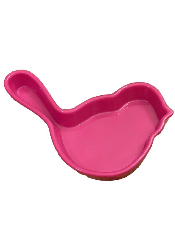Melamine Pink Bird Dish NO BOX
