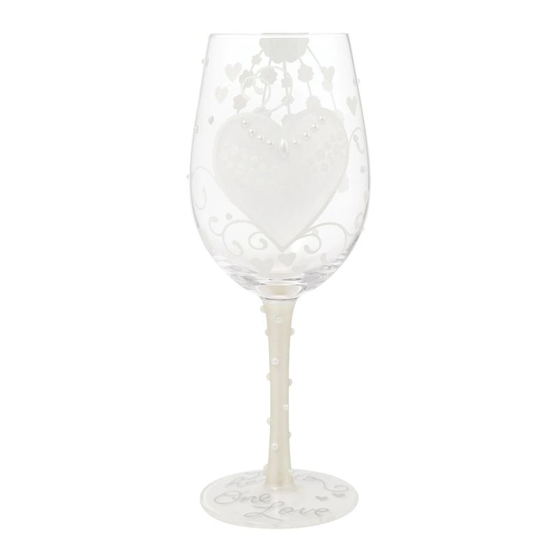 Bride Two Hearts One Love Wine Glass