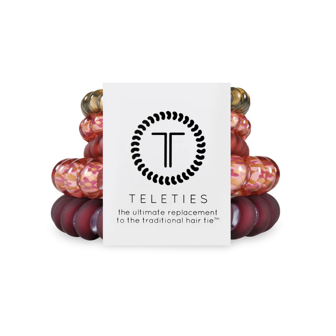 5 Pack Hair Ties Mix Pack Burgundy Bliss