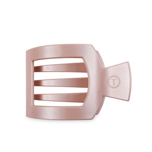Medium Flat Square Clip Pearly Pink