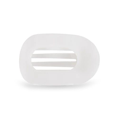 Medium Flat Round Clip Coconut White