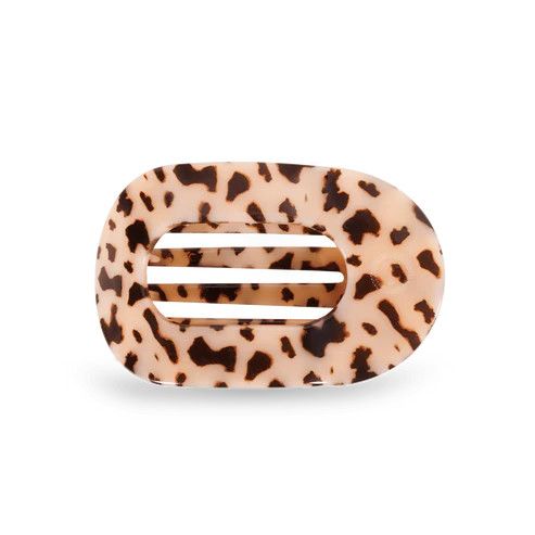Medium Flat Round Clip Blonde Tortoise