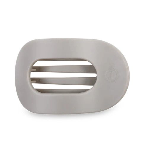 Large Flat Round Clip Silver Flames
