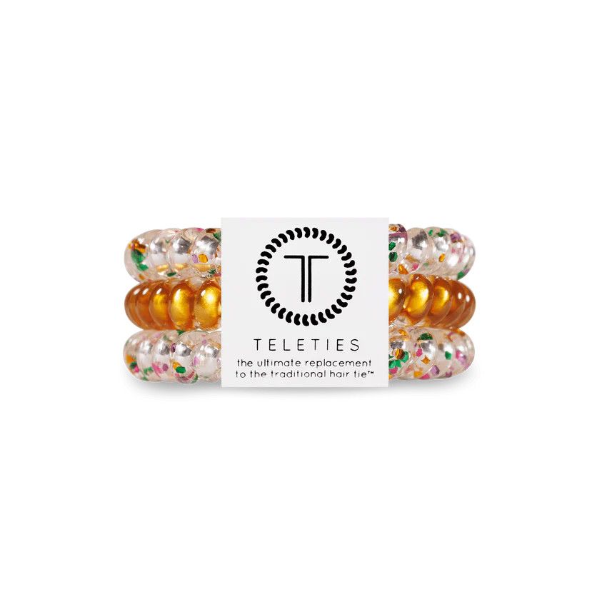 3 Pack Hair Ties Small Mardi Party
