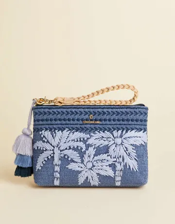Maci Wristlet Ogeechee Blue Palm