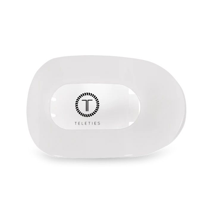 Large Flat Round Clip Coconut White
