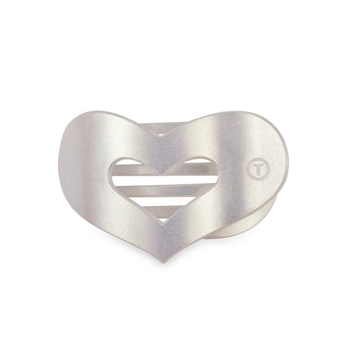 Medium Flat Heart Hair Clip Mother of Pearl