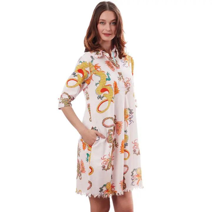 Chatham Dress Pink Dragon, Size: S