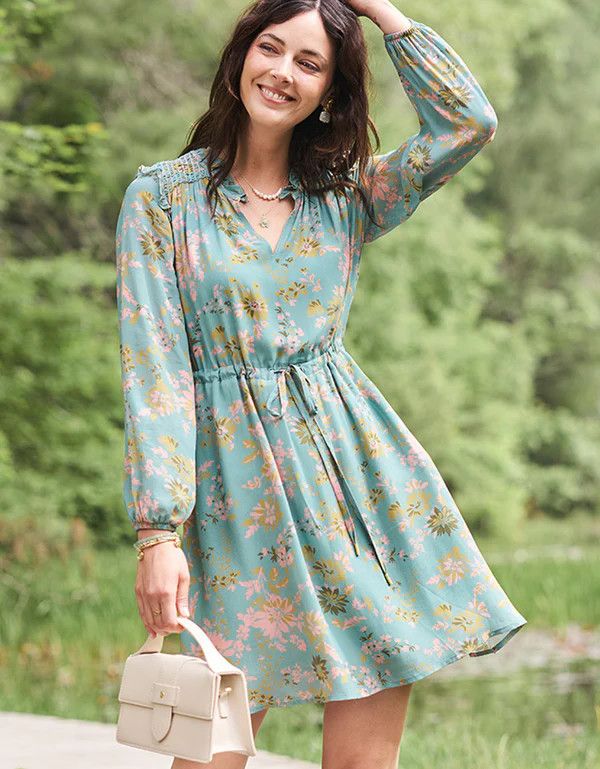 Aisley Dress Mystic Moss Dahlia Blue, Size: XL