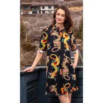 Chatham Dress Black Dragon Rough Hem, Size: S