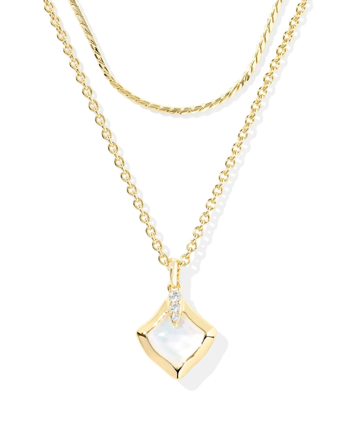 Joelle Multistrand Necklace Gold Ivory MOP