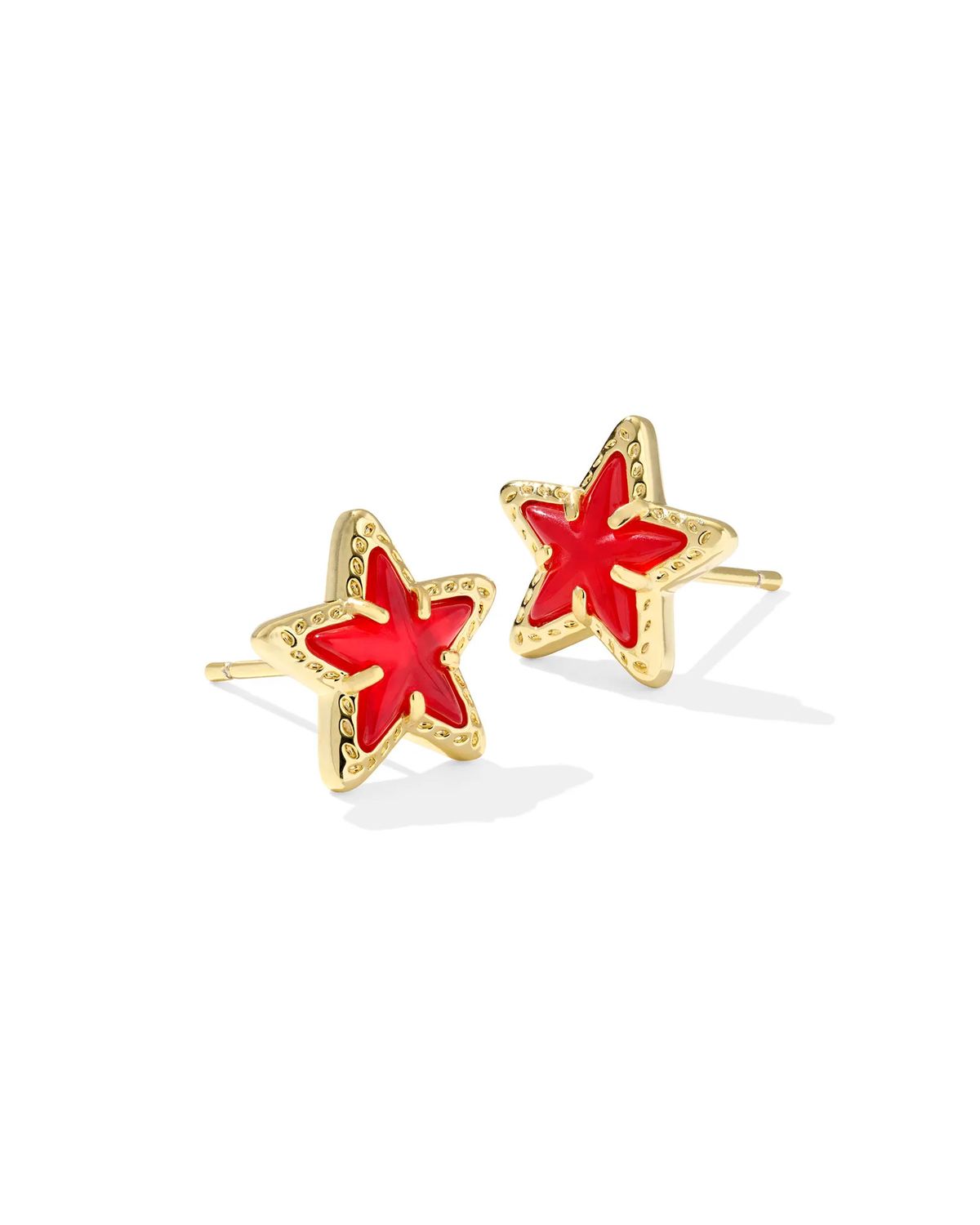 Cassidy Stud Earrings Gold Red Illusion