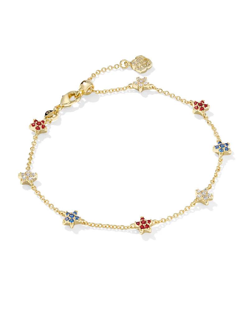 Sierra Star Delicate Star Bracelet Gold Red White Blue Mix