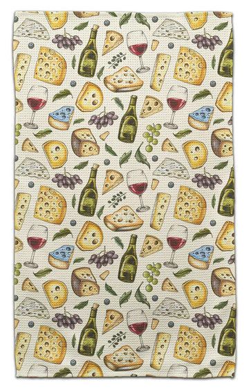Wine &amp; Cheeses Eco-Friendly Towel
