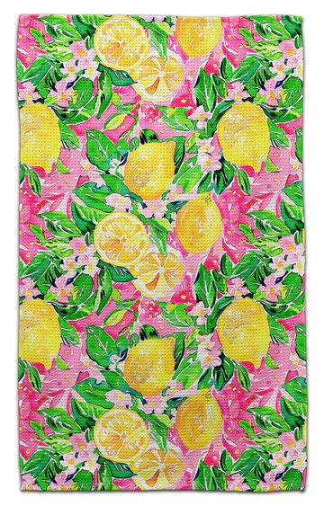 Lemons with Pink Backgrounds Eco-Friendly Towel
