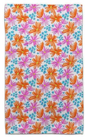 Retro Pink/Orange Daisy Eco-Friendly Towel