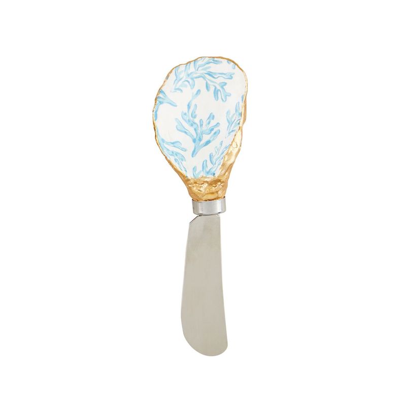 Blue Coral Patterned Oyster Spreader