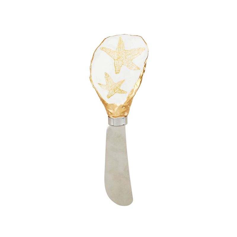 Gold Starfish Patterned Oyster Spreader