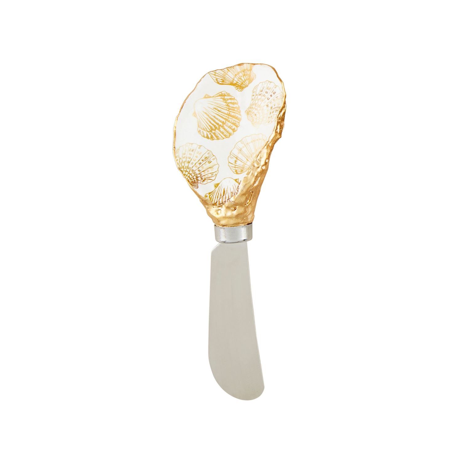 Gold Shell Patterned Oyster Spreader
