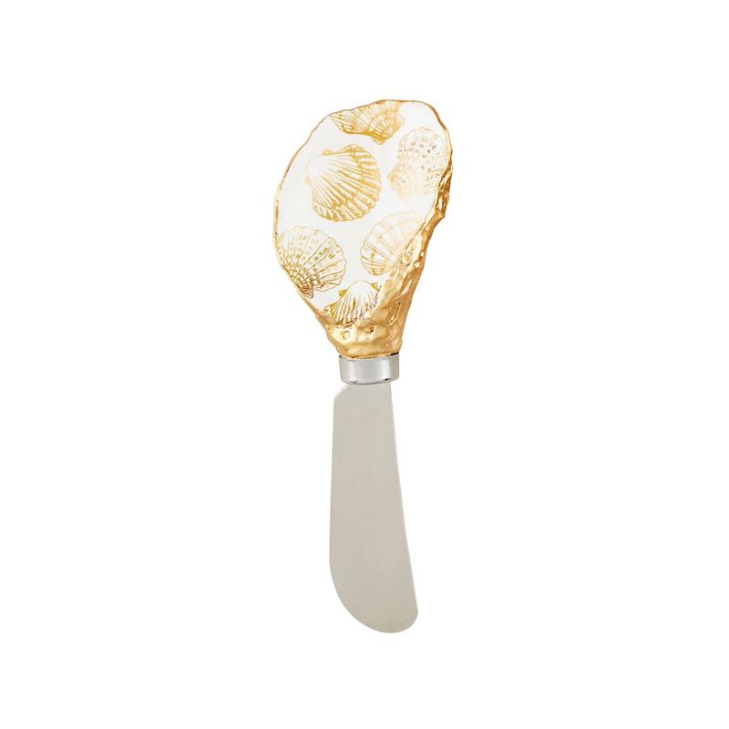 Gold Shell Patterned Oyster Spreader