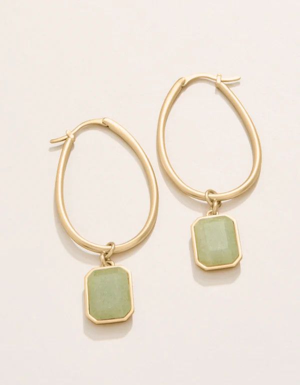 Chateau Hoop Earrings Frosty Green