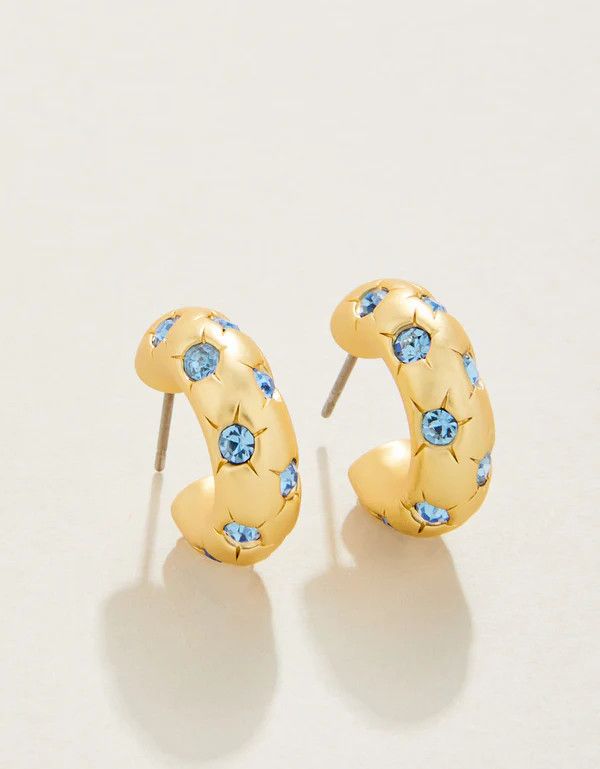 Chubby Hoop Earrings Blue