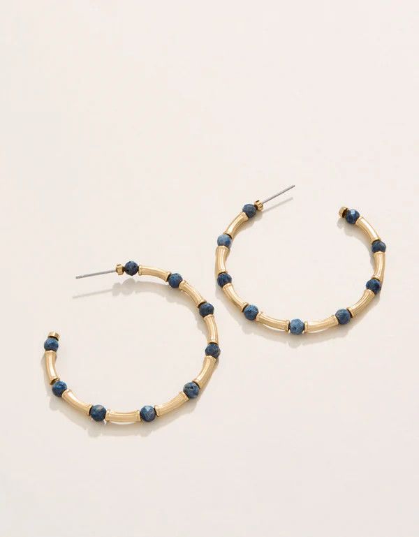 Calm Waters Hoop Earrings Blue Coral