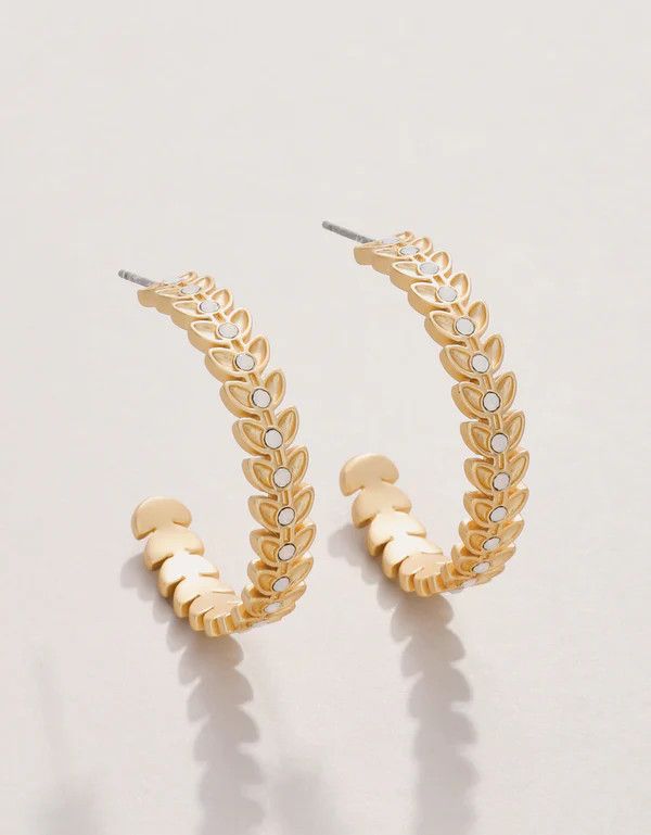 Parkwood Hoop Earrings 30 mm White Opal