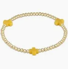 Signature Cross Gold 3mm Bracelet Canary