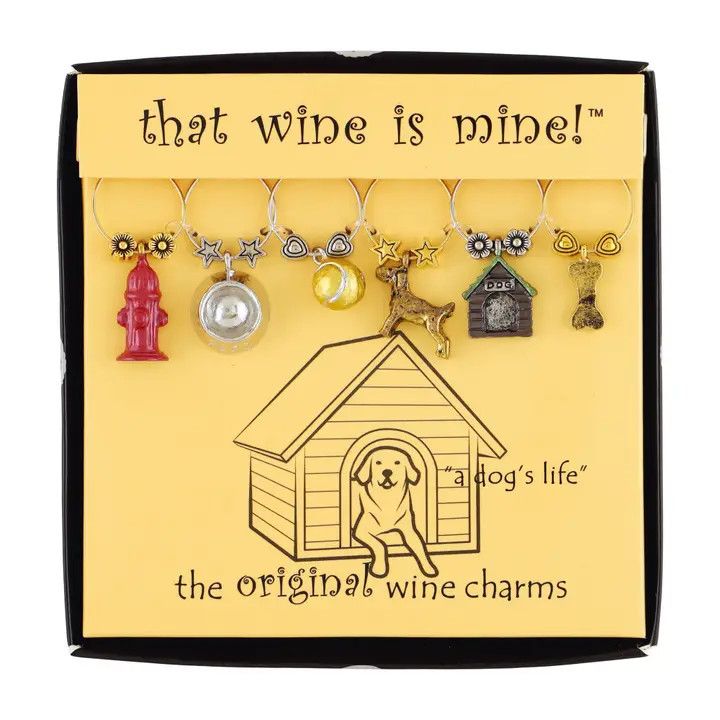A Dog&#39;s Life Wine Charms