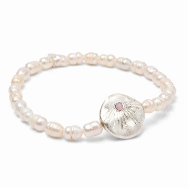 Pearl Affirmation Bracelet Love Silver