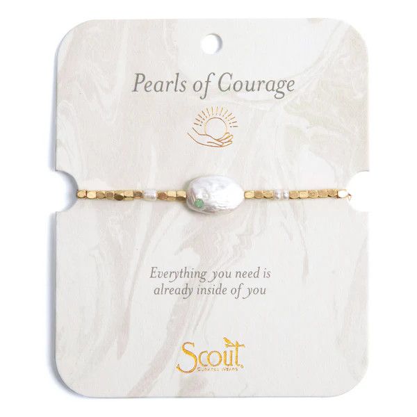 Pearl Affirmation Bracelet Courage Gold
