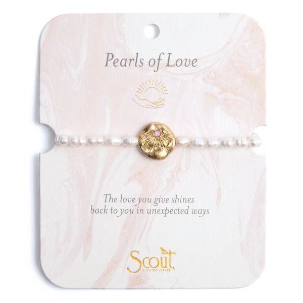 Pearl Affirmation Bracelet Love Gold