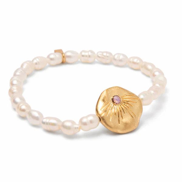 Pearl Affirmation Bracelet Love Gold