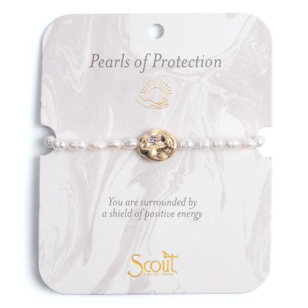 Pearl Affirmation Bracelet Protection Gold