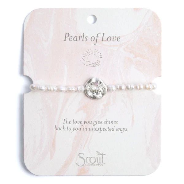 Pearl Affirmation Bracelet Love Silver