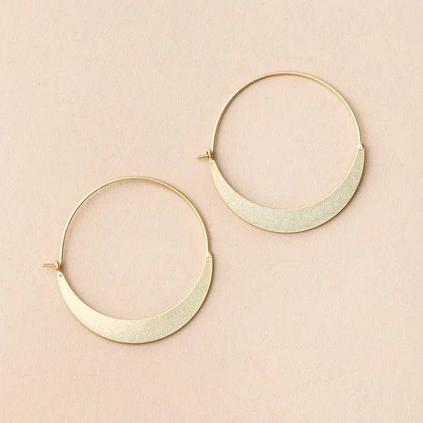 Refined Earring Collection Crescent Hoop/ Gold Vermeil