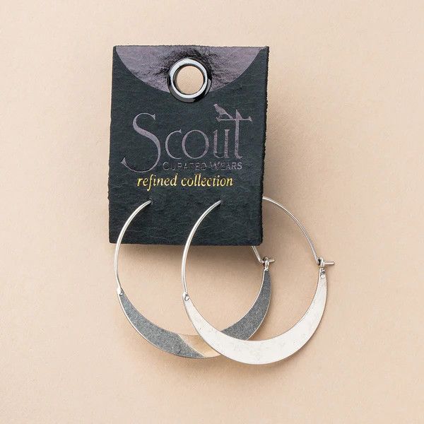 Refine Earring Collection Crescent Hoop/ Sterling Silver
