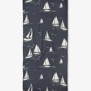 Navy Race Day Beach Towel