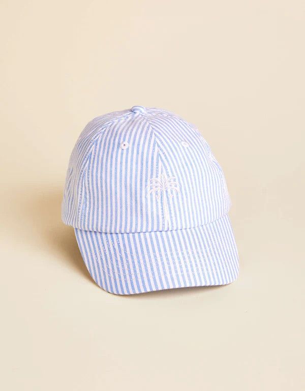 Baseball Hat Palm Tree/Blue Stripe