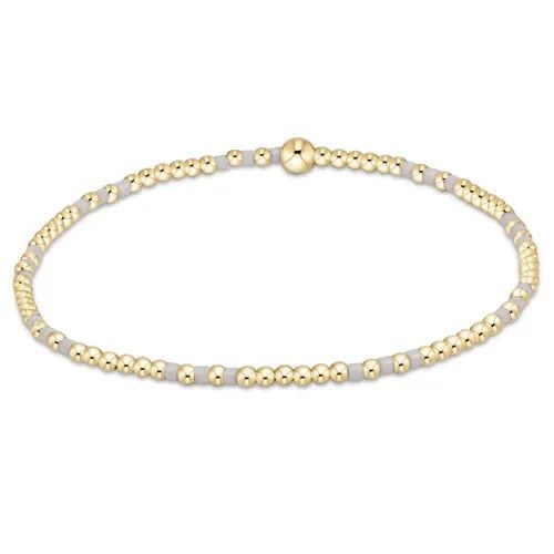 Hope Joy Pattern 2mm Bead Bracelet White
