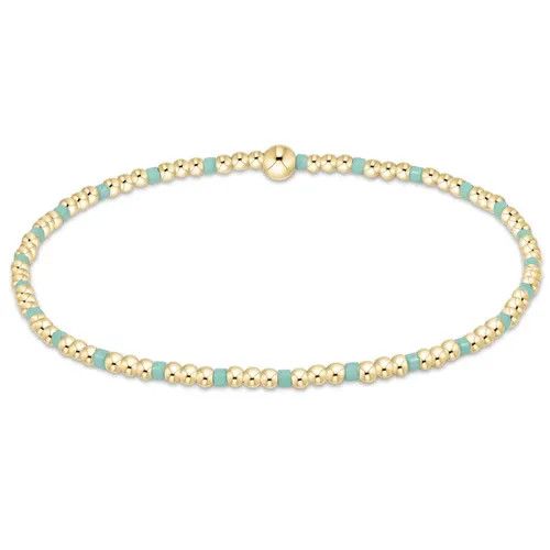 Hope Sincerity Pattern 2mm Bead Bracelet Mint