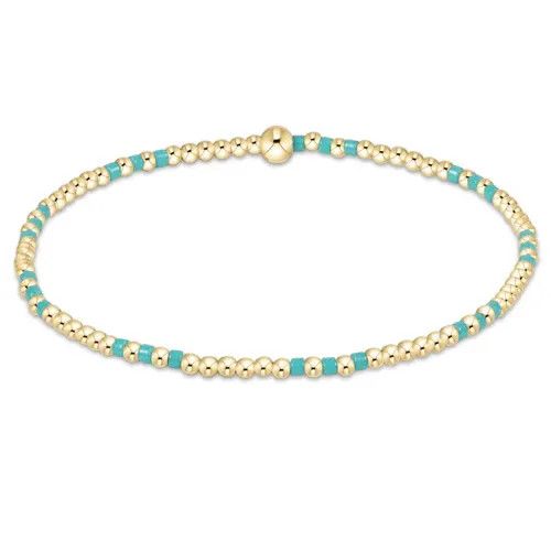 Hope Joy Pattern 2mm Bead Bracelet Turquoise