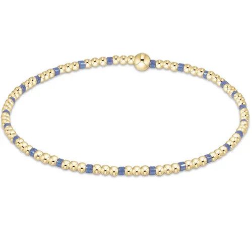 Hope Sincerity Pattern 2mm Bead Bracelet Bright Blue