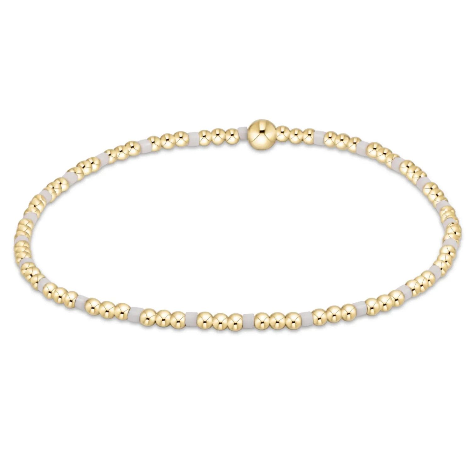 Hope Sincerity Pattern 2mm Bead Bracelet White