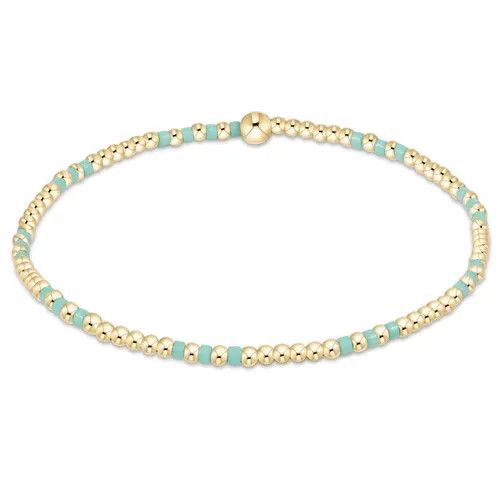 Hope Joy Pattern 2mm Bead Bracelet Mint