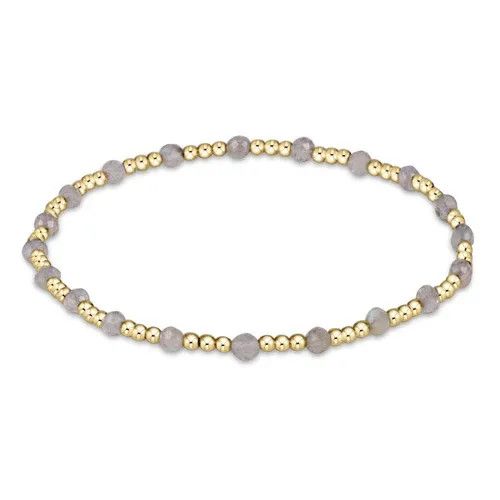 Gemstone Gold Sincerity Pattern 3mm Bead Bracelet Labradorite