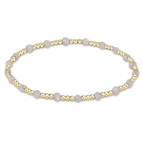 Gemstone Gold Sincerity Pattern 3mm Bead Bracelet Moonstone