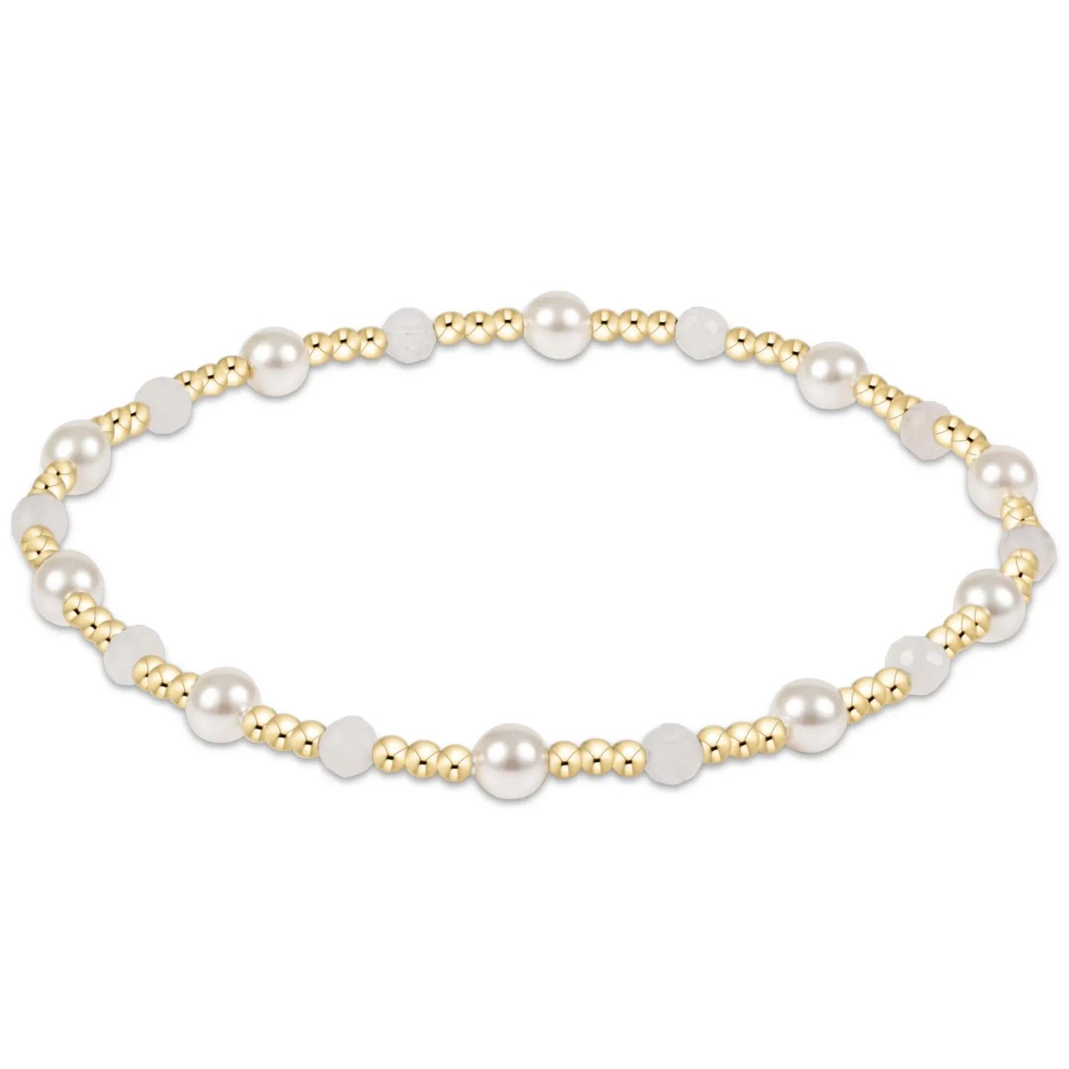 Pearl Sincerity Pattern 4mm Bead Bracelet Moonstone